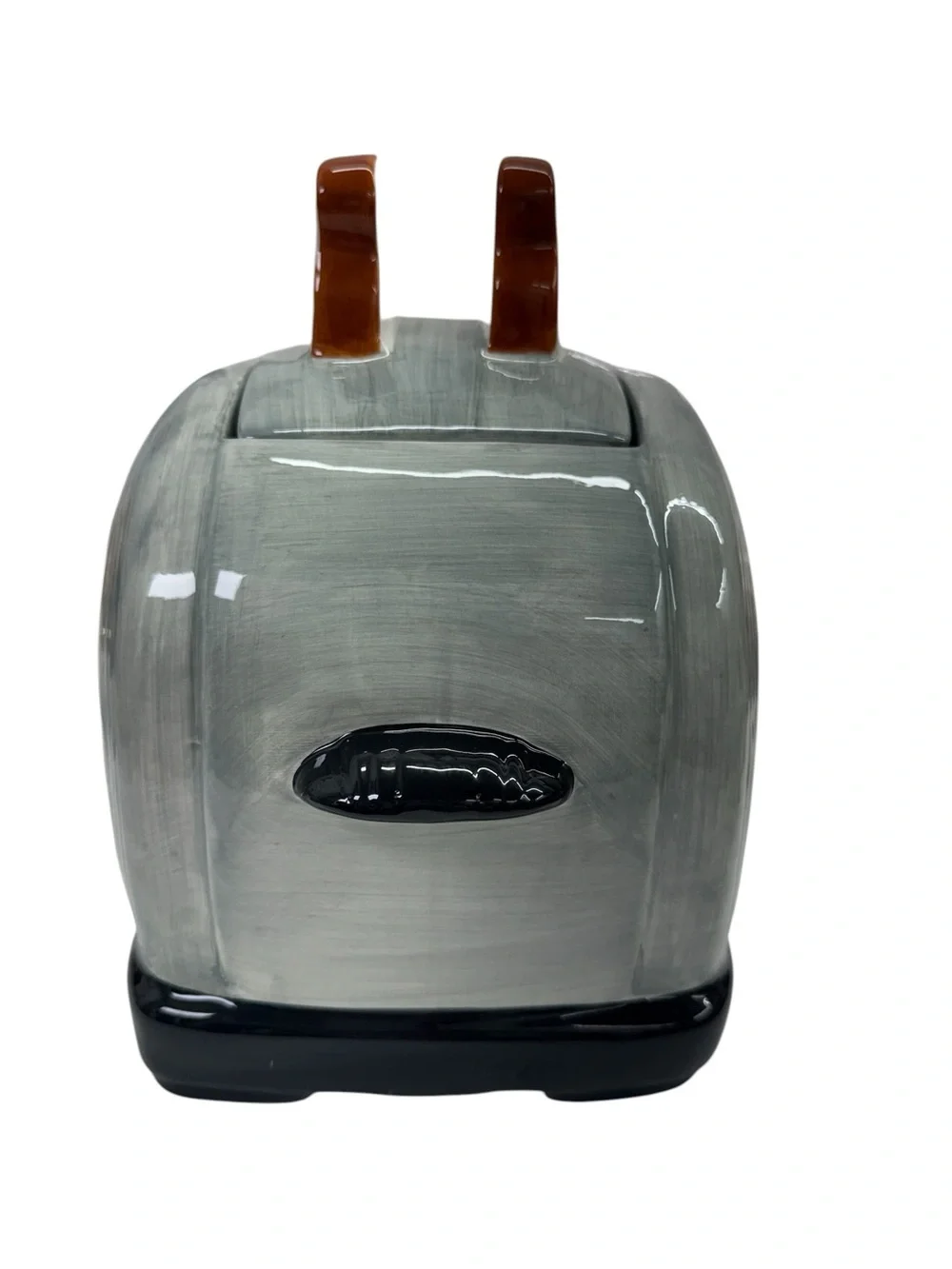 Vintage Clay Art Smiling Toaster Cookie Jar.